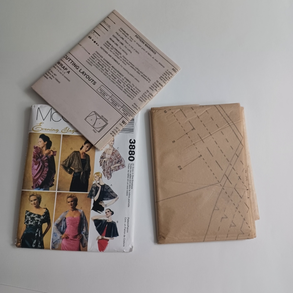 McCalls Evening Elegance Wrap Sewing Pattern All Sizes #3880 -80s -Uncut Vintage - Picture 2 of 5